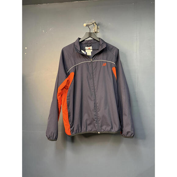 Vintage New Balance Mens Windbreaker Jacket Navy Blue Orange